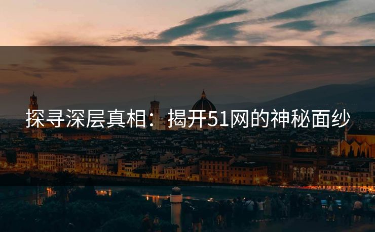 探寻深层真相：揭开51网的神秘面纱