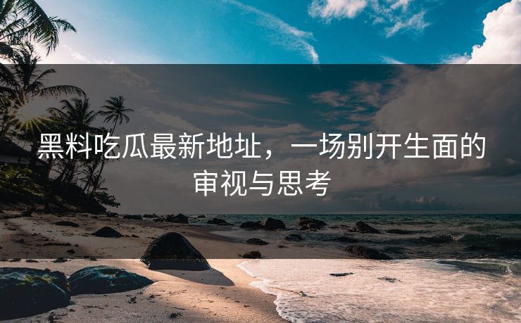 黑料吃瓜最新地址，一场别开生面的审视与思考
