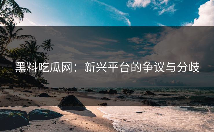 黑料吃瓜网：新兴平台的争议与分歧